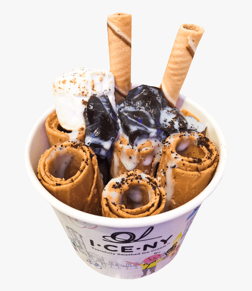 Deep Fried Bananas & Ice Cream Png Ice Cream Roll Png, Transparent