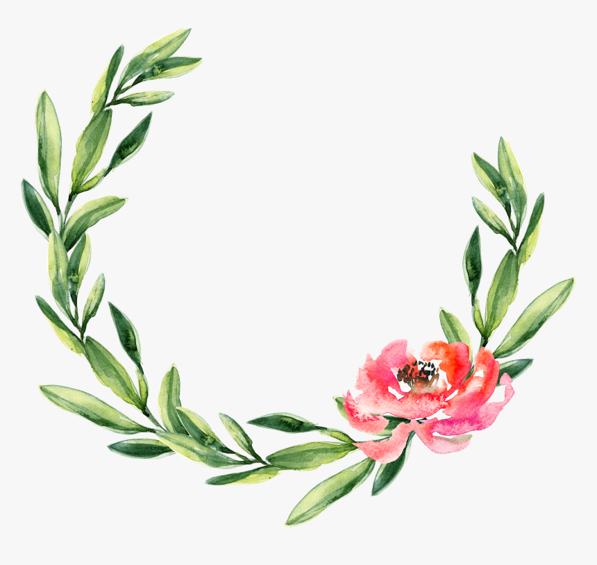 Wreath Watercolor Painting Wedding Garland Christmas - Watercolor Leaf Wreath Png, Transparent Png