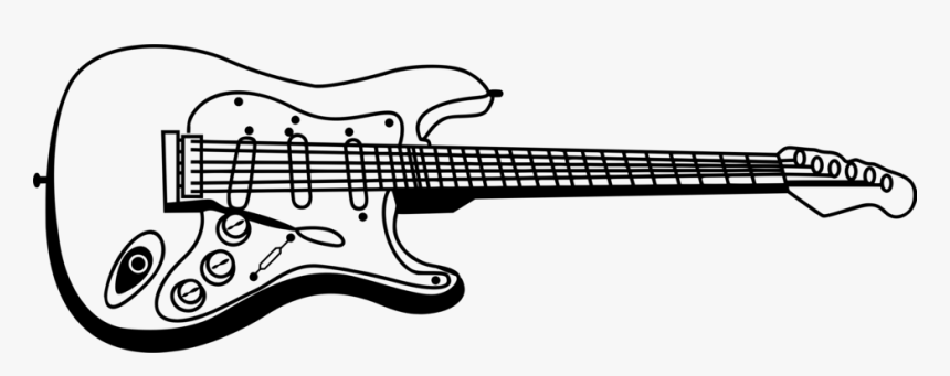 Electric Guitar Clipart Black And White , Png Download - Bass Guitar Clipart Black And White, Transparent Png