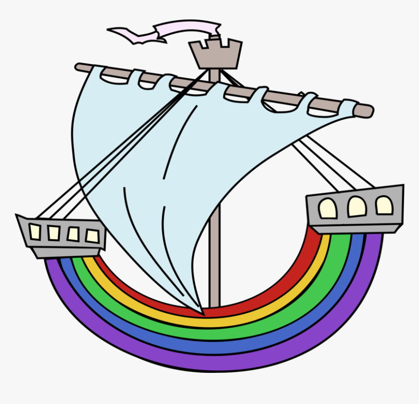 Sailboat Motor Boats Paddle Boating - Rainbow Boat Clipart, HD Png Download