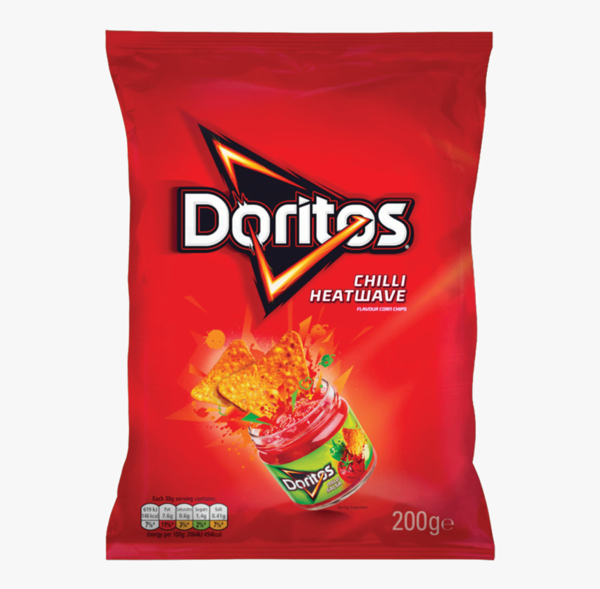 Doritos Chilli Heatwave Flavour Corn Chips 200g - Doritos Chilli Heatwave Png, Transparent Png