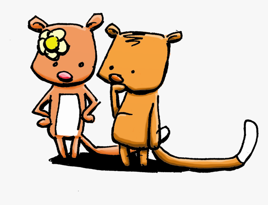 Illustration Of Two Cute Ringtail Possums - Cartoon, HD Png Download