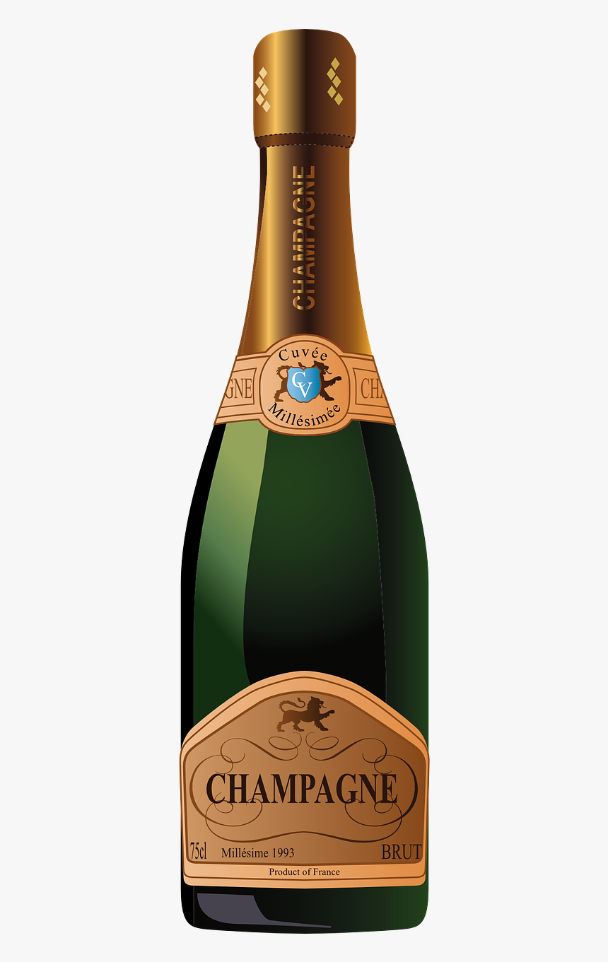 Champagne Bottle Clipart - Champagne Mockup Psd Free, HD Png Download