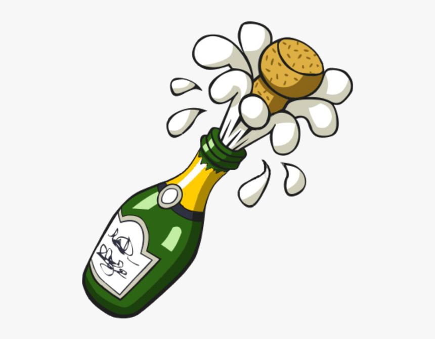 Free Popping Champagne Bottle Clip Art - Clipart Champagne, HD Png Download