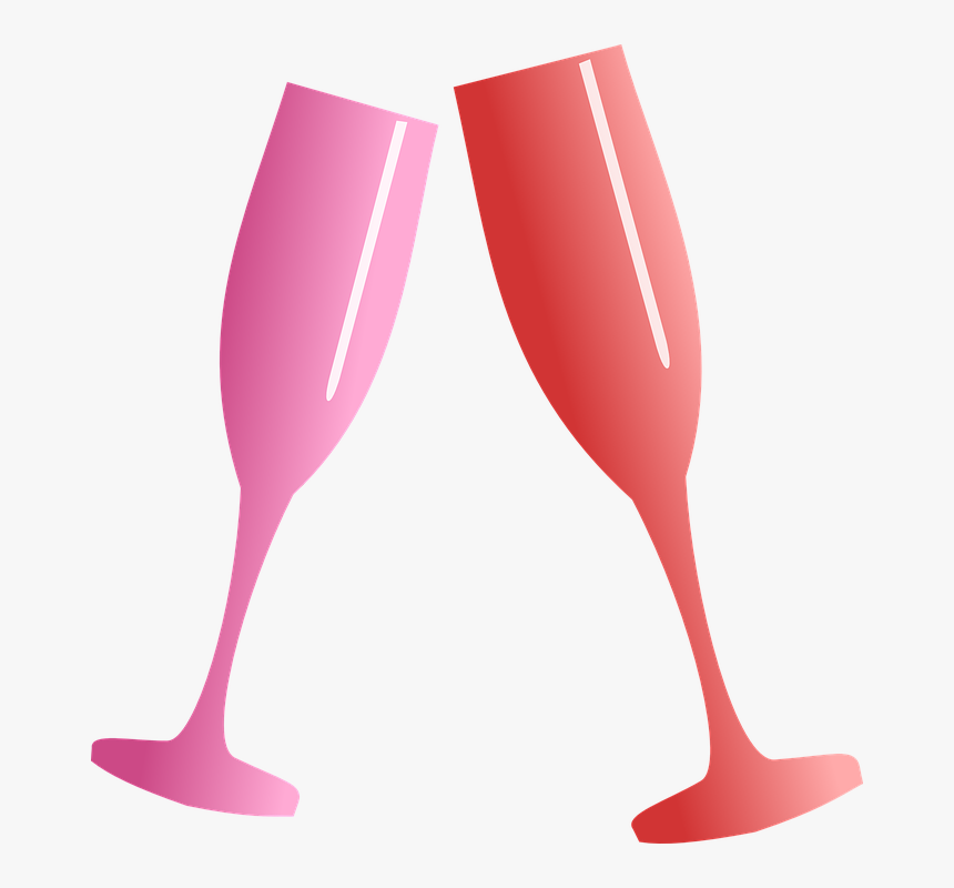 Champagne Toast Png - Pink Champagne Glasses Clipart, Transparent Png