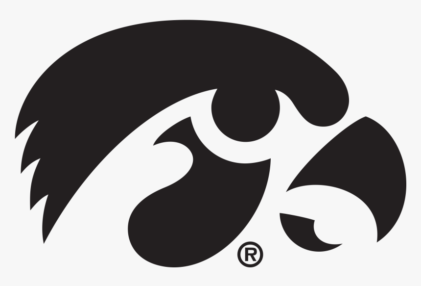 Black And White Iowa Hawkeyes Logo, HD Png Download