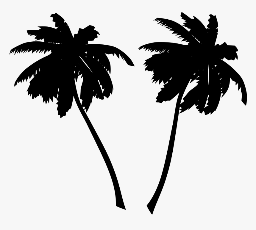 Palms, Trees, Black, Silhouettes - Palm Tree Vector Png, Transparent Png