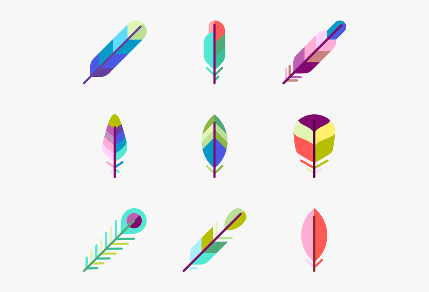 Feathers Set - Feathers Icon Png, Transparent Png