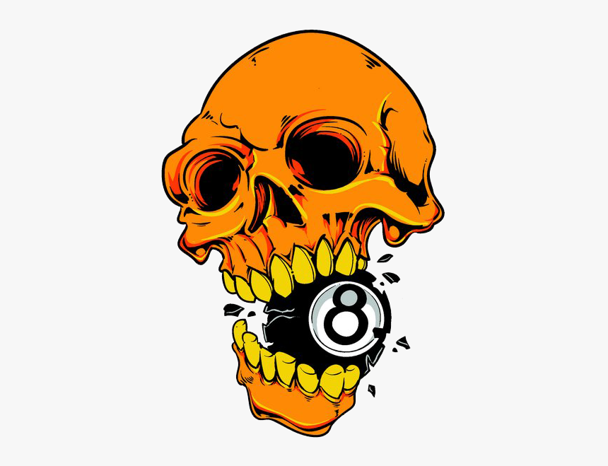 T-shirt Skull Hd Image Free Png Clipart - 8 Ball Skull, Transparent Png