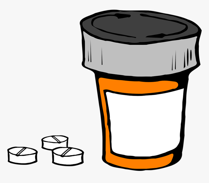 Pill Bottle, Medicine, Prescription, Medical, Pill - Pill Bottle Drawing Transparent Background, HD Png Download