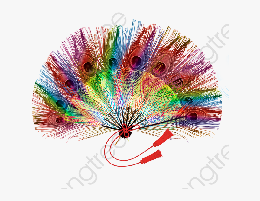 Transparent Red Feather Clipart - Colorful Fan Of Feathers, HD Png Download