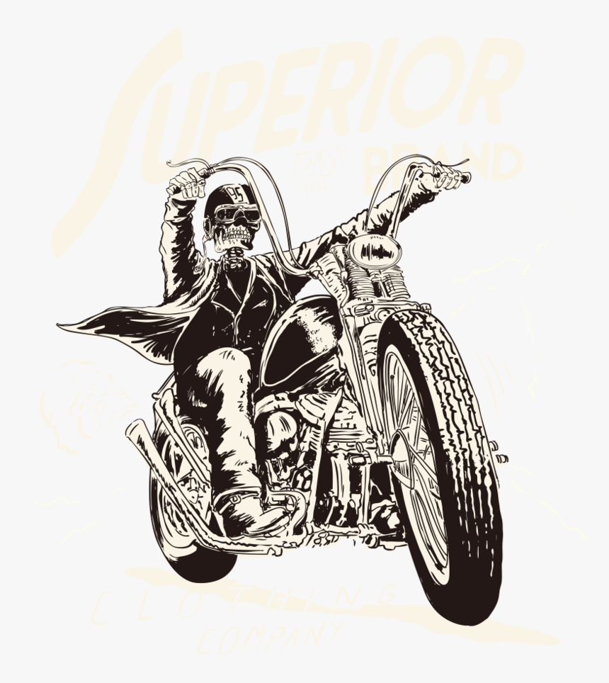 Skull Motorcycle Png Vector, Transparent Png