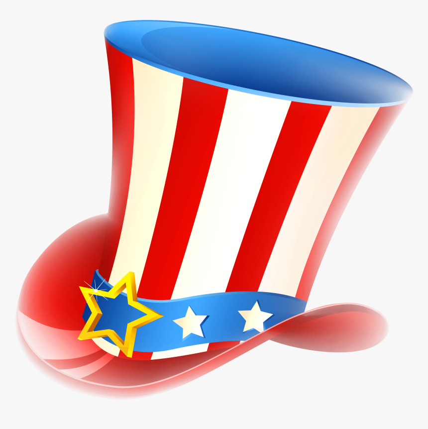 Happy Fourth Of July Uncle Sam Tophat - Uncle Sam Hat Png, Transparent Png