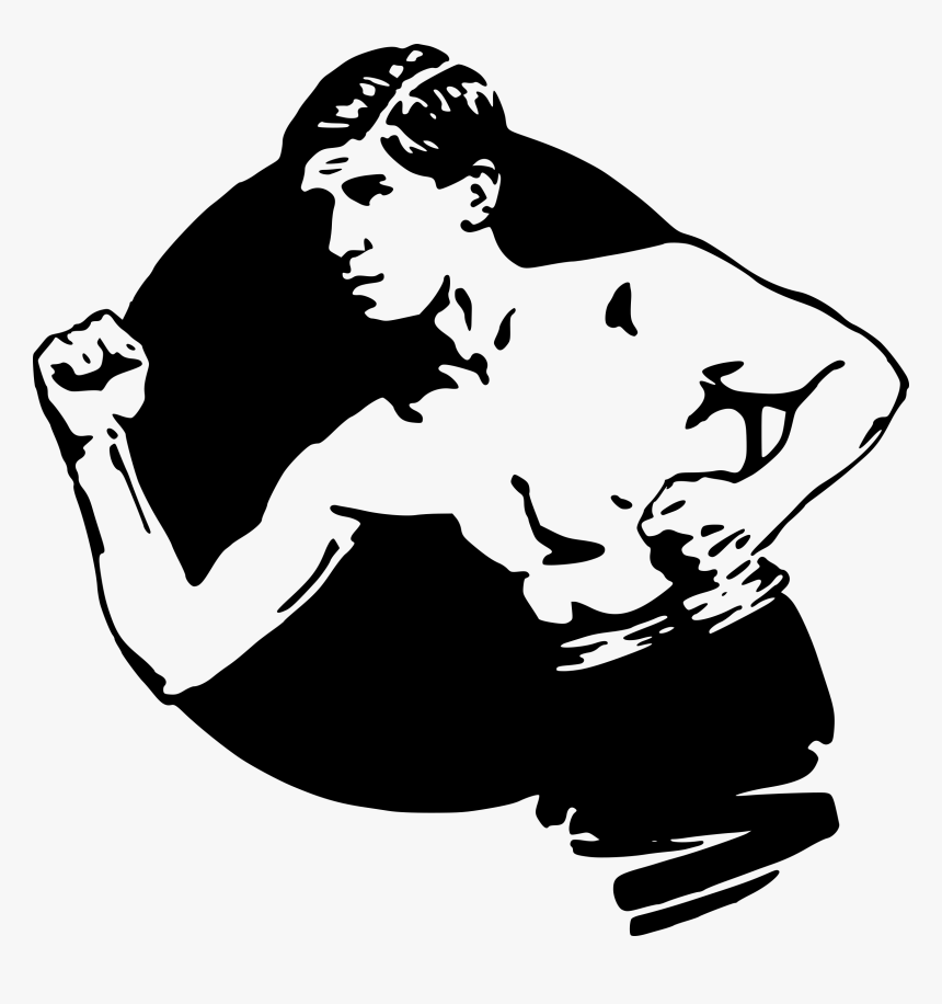 Strong Black And White Clip Art Man, HD Png Download , Transparent Png
