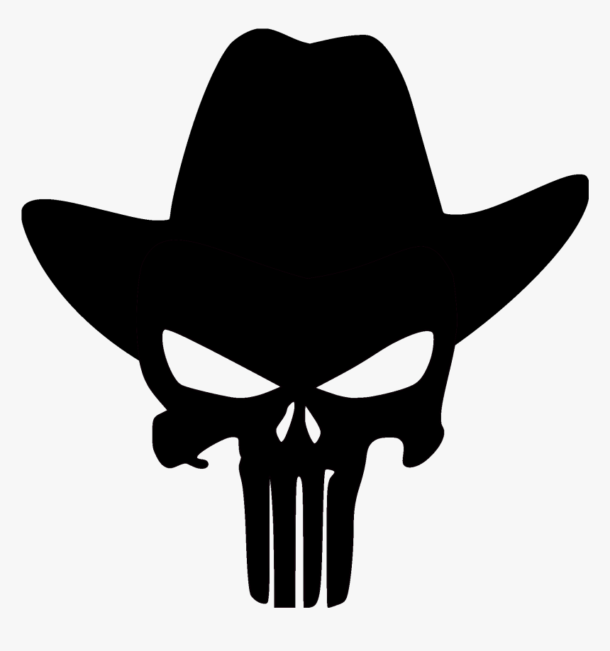Free Cowboy Hat Clipart Black And White Hd Images Download - Texas Punisher Skull, HD Png Download