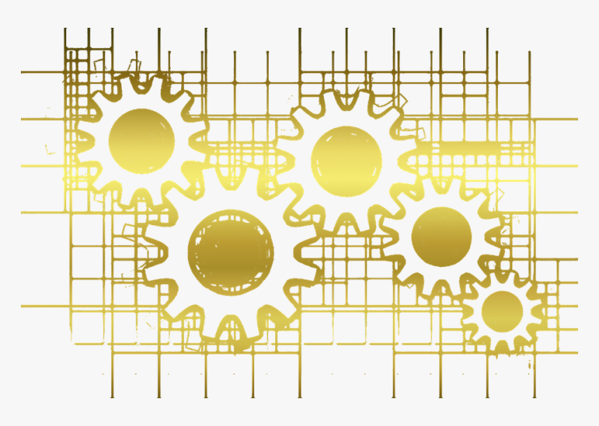 Gears, Gold, Transparent, Background, Industrial - Gears With Transparent Background, HD Png Download