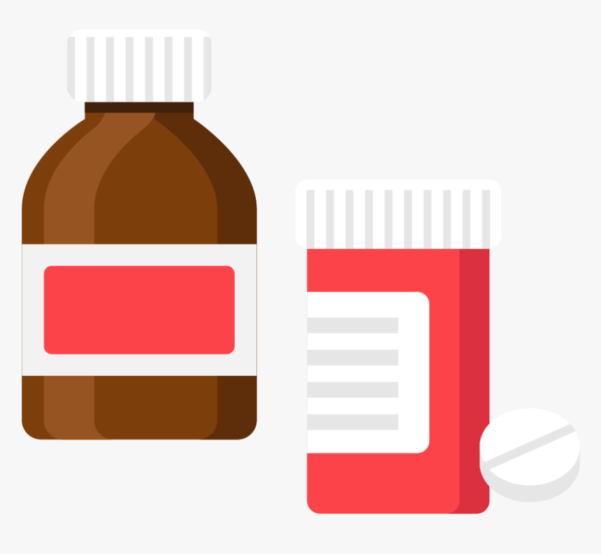 Medicine Bottle Flat Icon Vector - Medicine Bottle Flat Illustration, HD Png Download