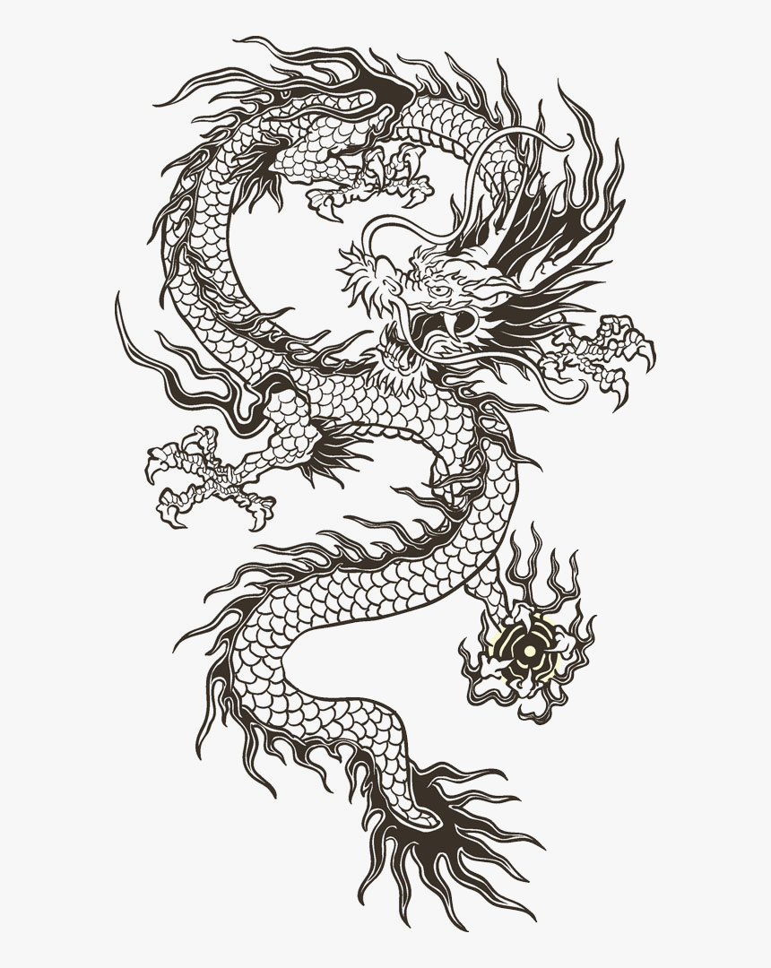 Chinese Illustration Totem Transprent Png Free Download - Chinese Dragon Png Transparent, Png Download