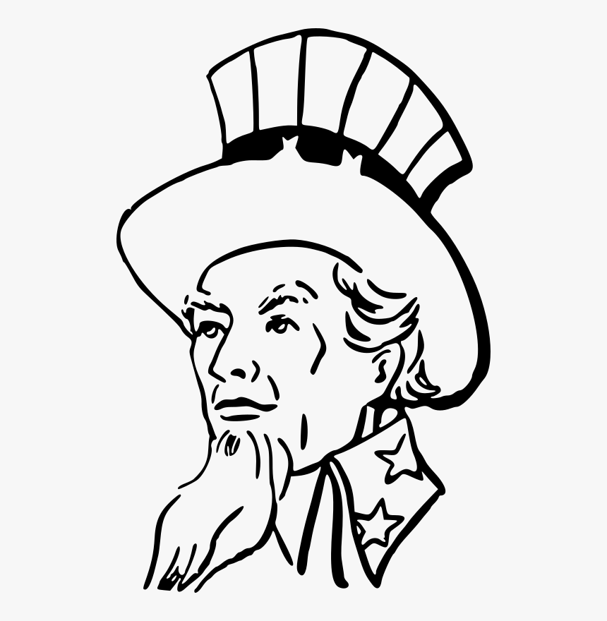 Black And White Clipart Of Uncle Sam, HD Png Download