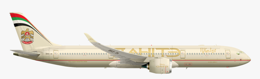 A350xwb-941 Etihad Airways Flipped - Etihad Airways Png, Transparent Png