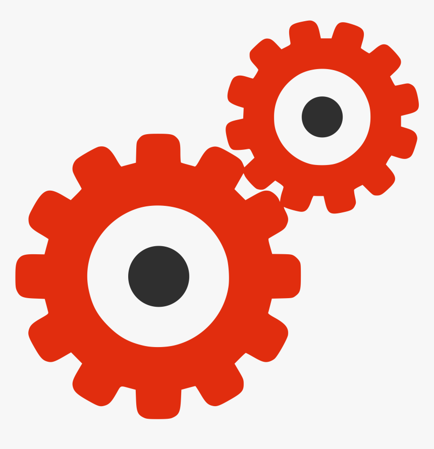 File - Red Silhouette - Gears - Svg - Red Gear Icon - Red Gear Icon, HD Png Download