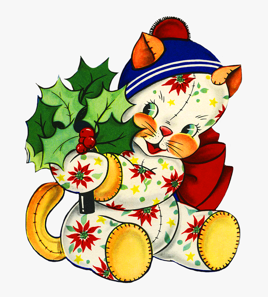 Christmas Clip Art Toy With Holy - Vintage Christmas Art Ornaments, HD Png Download