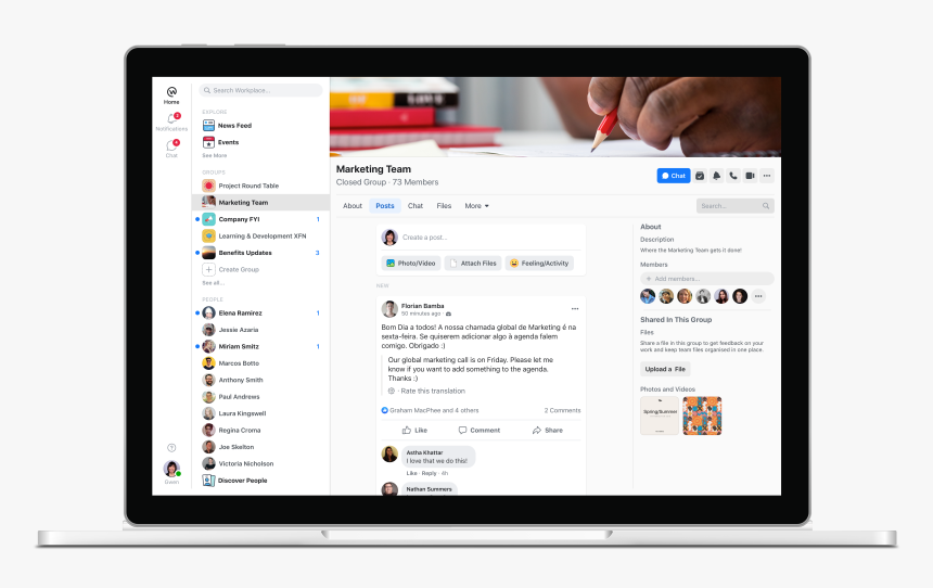 Group-www - Workplace By Facebook New Design, HD Png Download