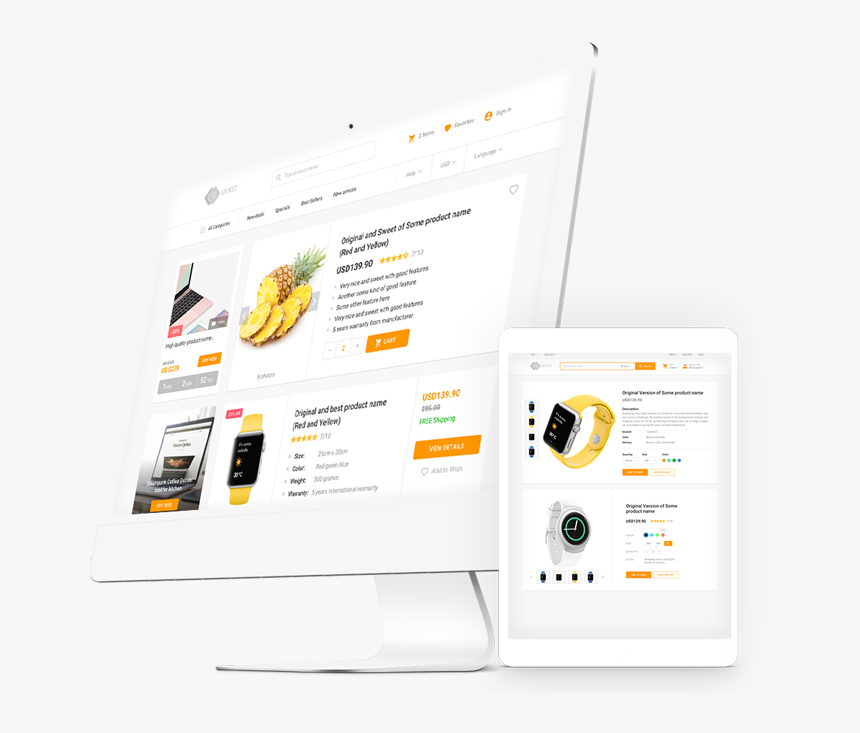 Ecommerce Html Template Components Uikit - Online Advertising, HD Png Download