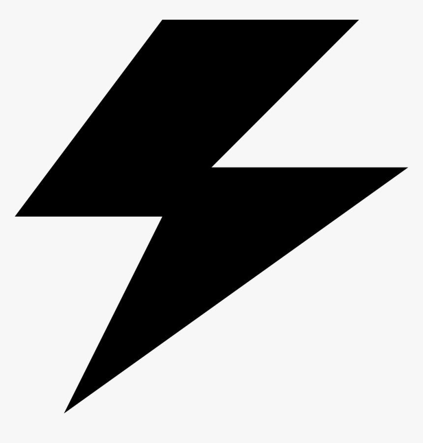 Power Lightning Bolt Electricity - Lightning Bolt Black Png, Transparent Png