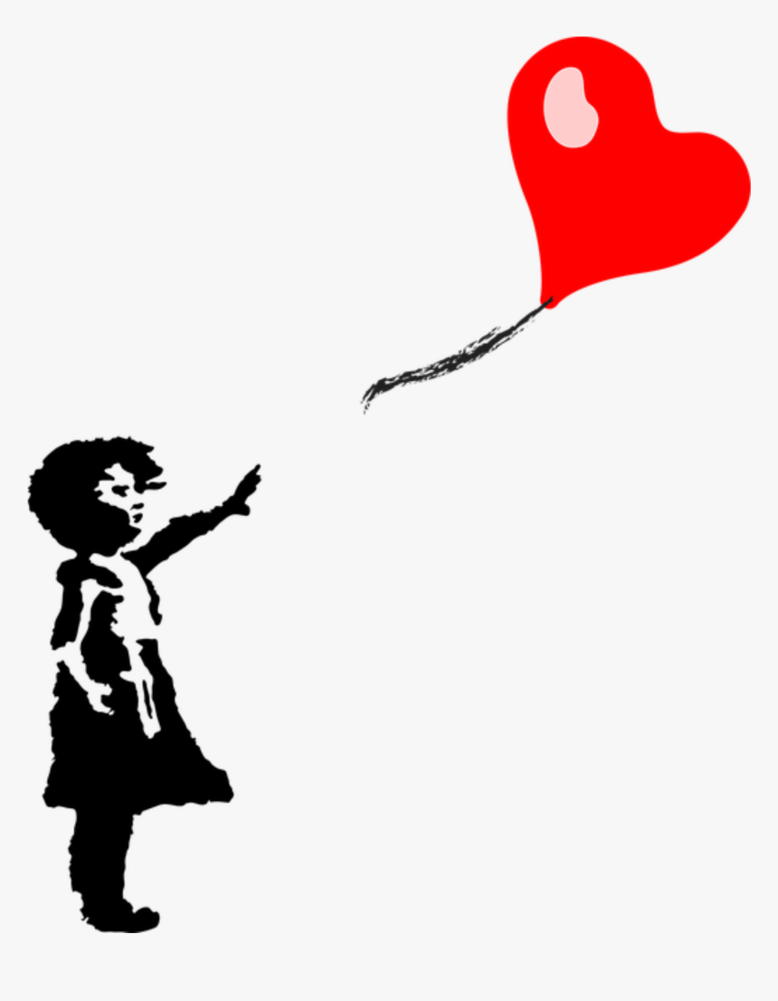 Little Girl And Heart Shaped Balloon Clip Arts - Childhood Social Media, HD Png Download