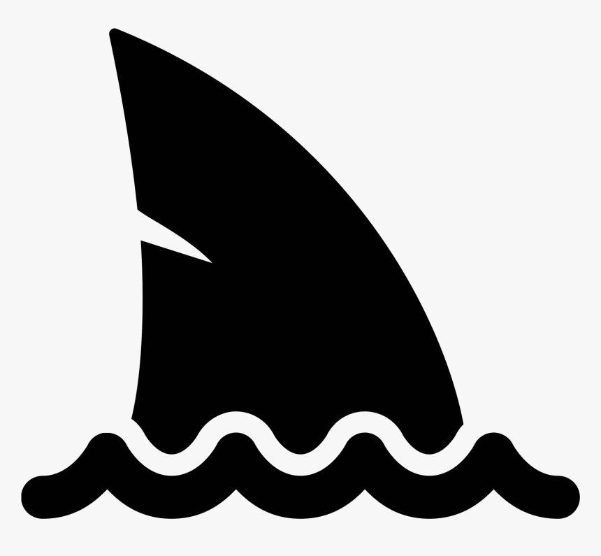Vector Sharks Stencil - Shark Icon Black And White, HD Png Download