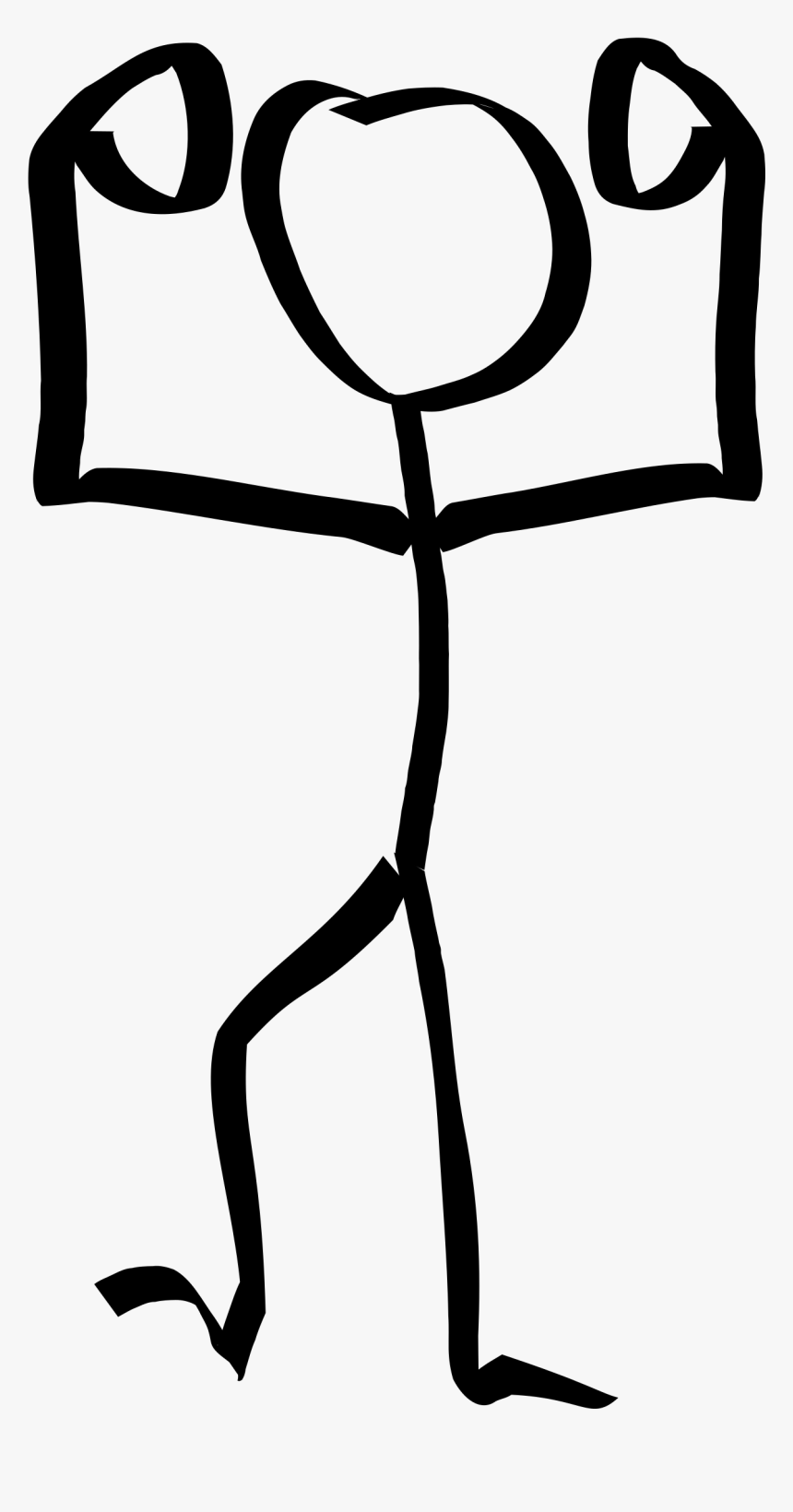 Clipart Of Flex, Bicep And Bicep Flex - Hand Drawn Stick Figure, HD Png Download