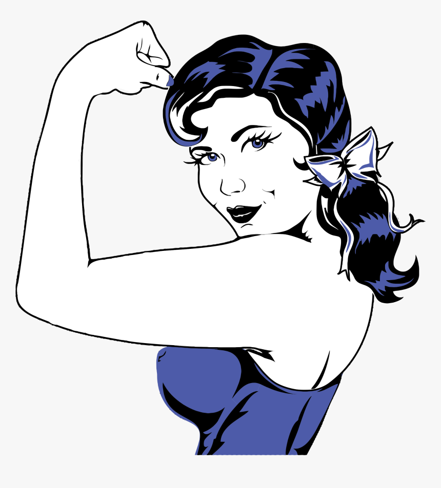 Woman Flexing Big Image - Girl With Tattoo Clipart, HD Png Download