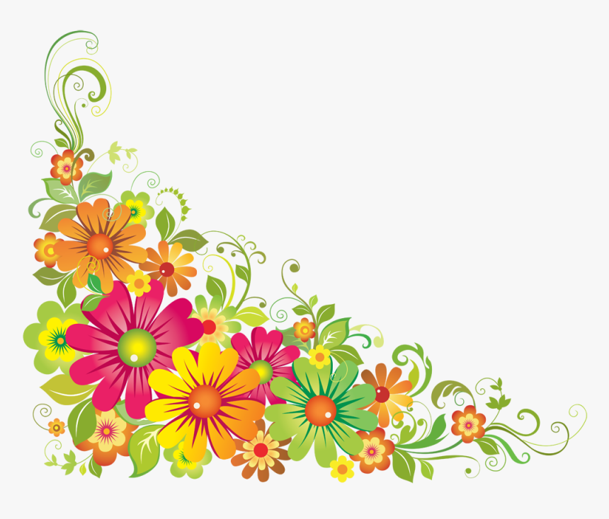 Corner Floral Design Png, Transparent Png