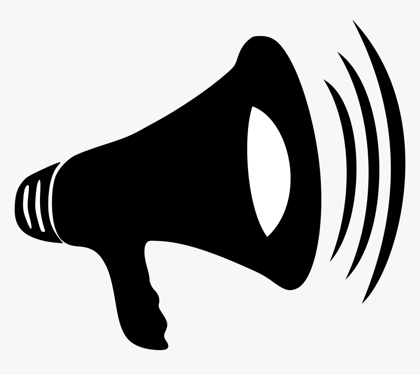 Black Megaphone Clipart - Megaphone Clipart, HD Png Download
