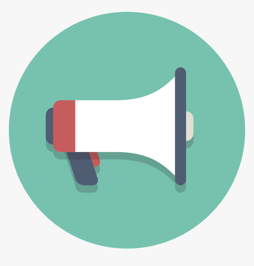 Circle Icons Megaphone - Circle Megaphone Icon Png, Transparent Png