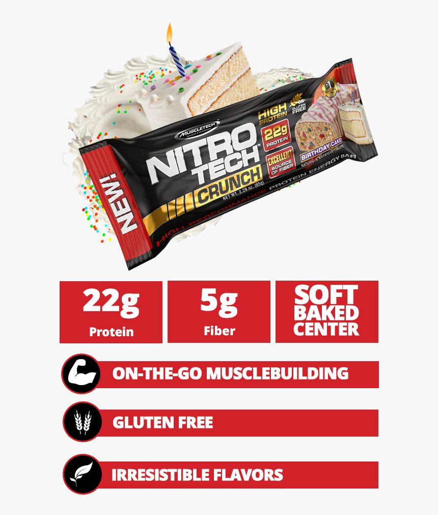 Featured Mobile Crunch - Muscletech Nitro Tech Crunch Bar Png, Transparent Png