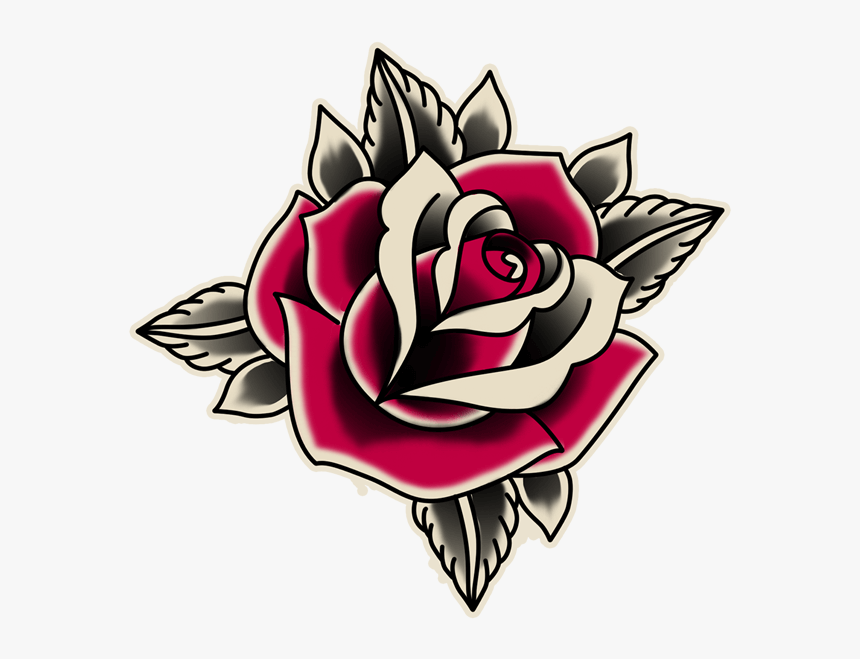 Clip Art Rosa De La Vieja - Rose Old School Tattoo Design, HD Png Download