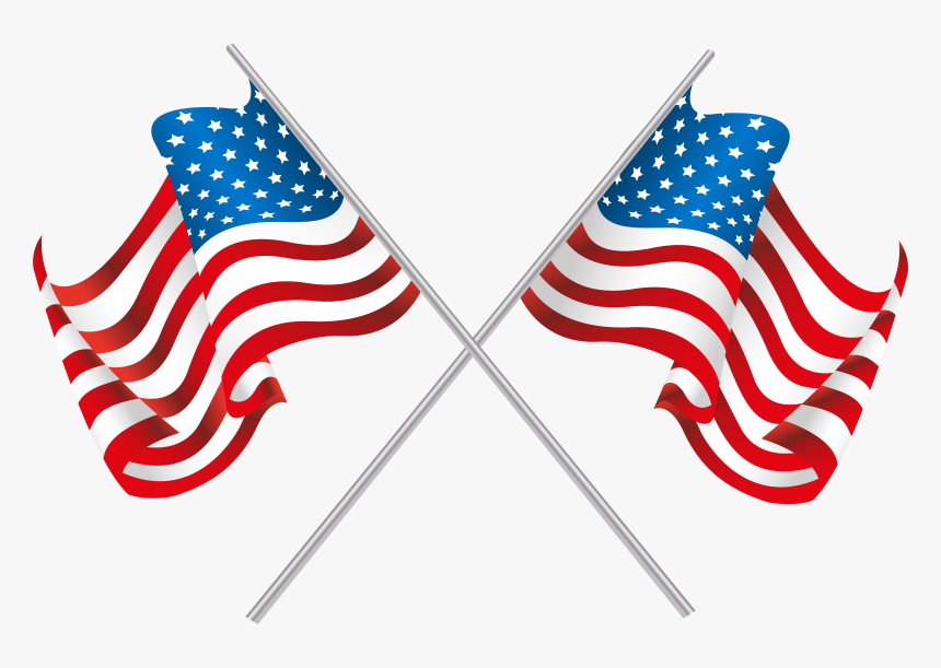 Usa Crossed Flags Png Clip Art Image, Transparent Png