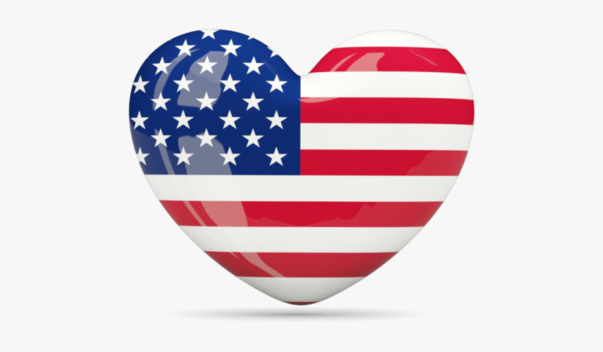 Us Flag Heart Png, Transparent Png