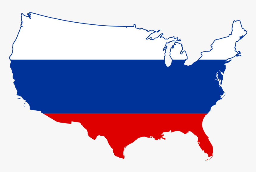 Transparent Russia Clipart - Usa Map Russia Flag, HD Png Download