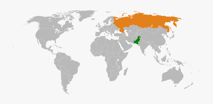 India And Russia Map, HD Png Download