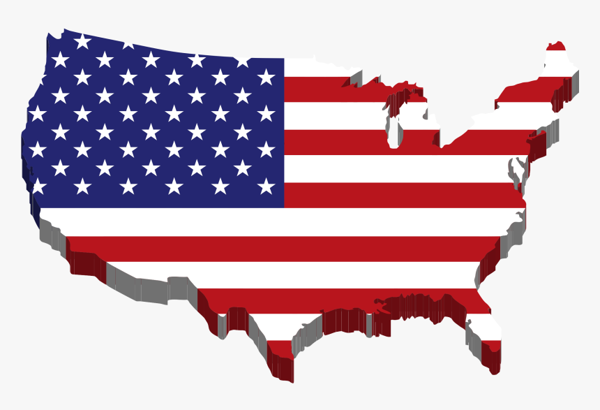United States Of America Map Flag, HD Png Download
