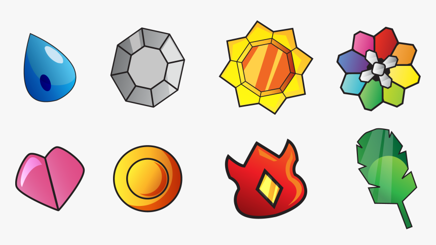 Indigo League Badges - Pokemon Gym Badges Png, Transparent Png