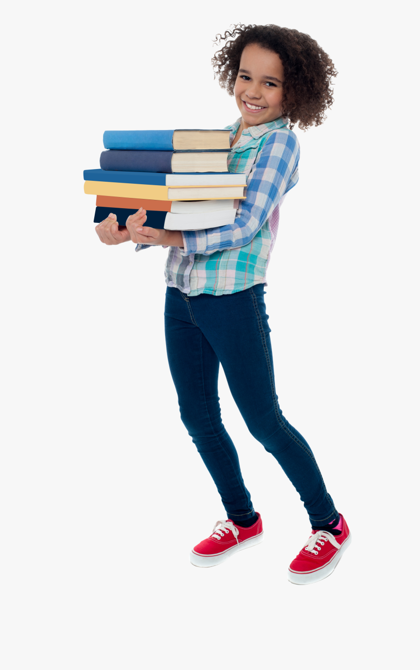 Student Png - Kid Carrying Books, Transparent Png