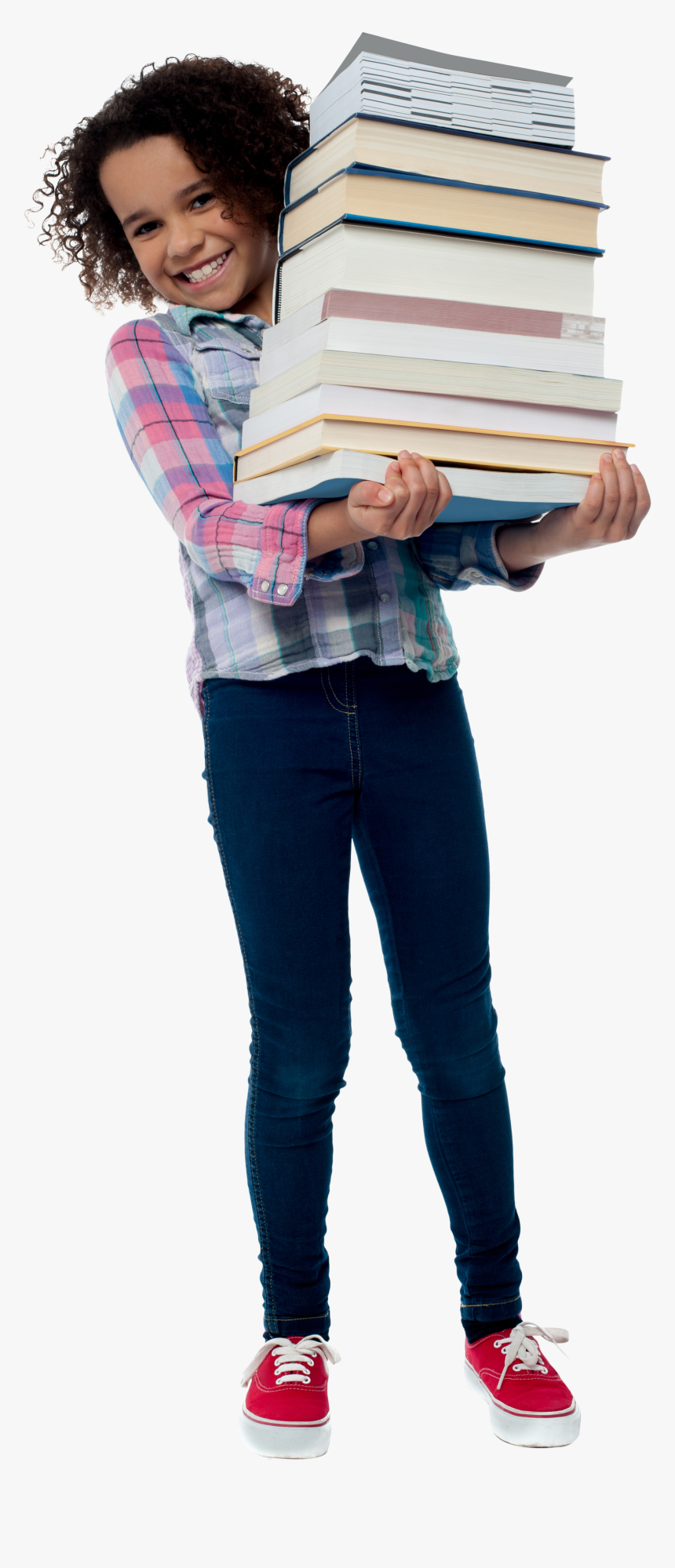 Holding A Stack Of Books, HD Png Download