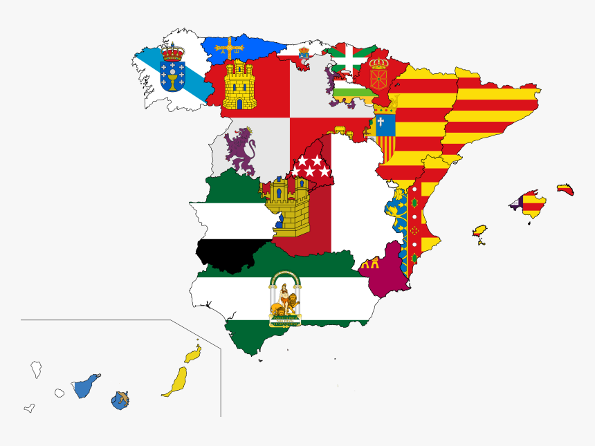 Map Of Spanish Flag, HD Png Download