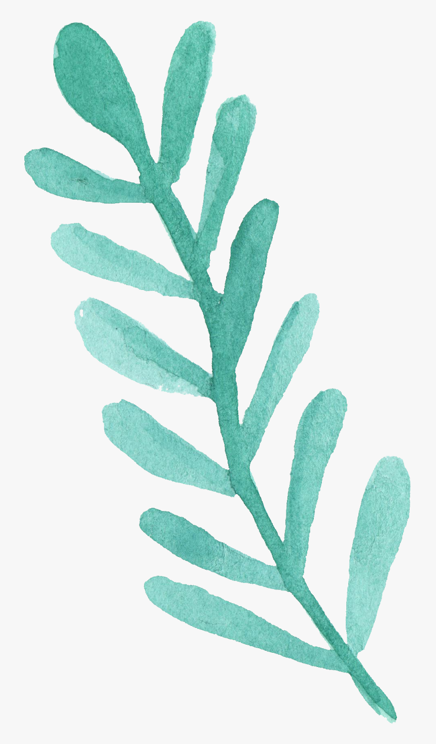 Blue Watercolor Leaves Png - Blue Watercolor Leaf Png, Transparent Png