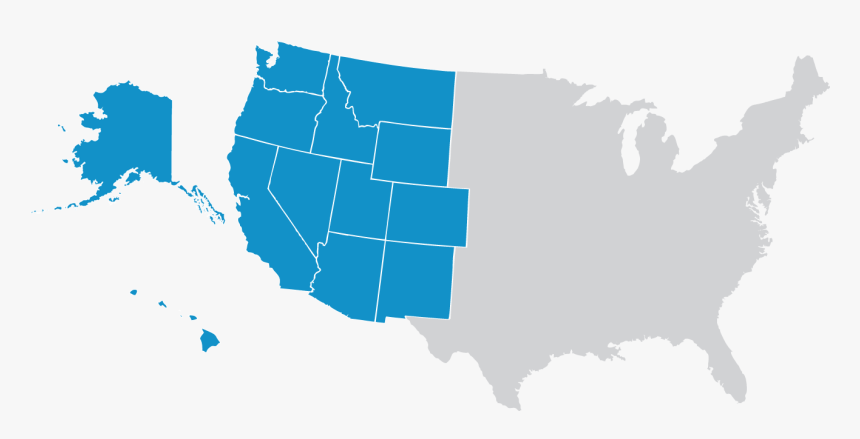13 Western State Departments Of Agriculture - East And West Usa Map, HD Png Download