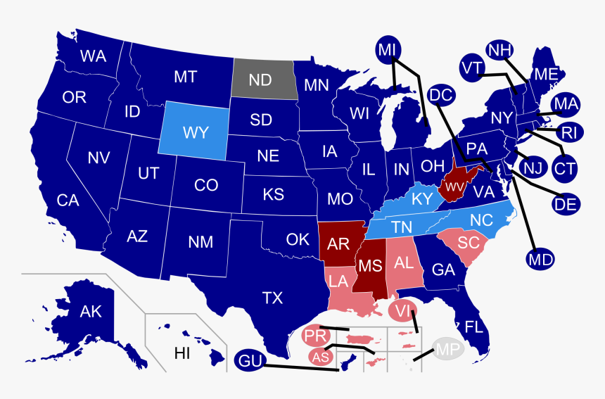 Map Of Us Parties Cdoovision Com Px Ⓒ - Beastality Legal, HD Png Download